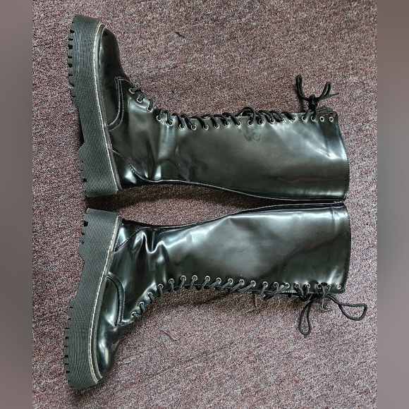 Tall Black Combat Boots 20 eye - Picture 2 of 9